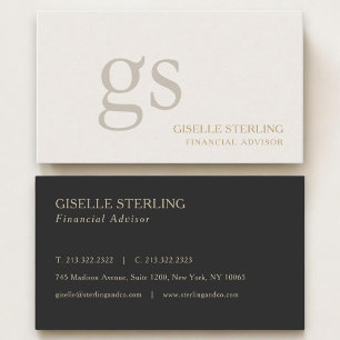 Financieel Adviseur Monogram Professional Visitekaartje