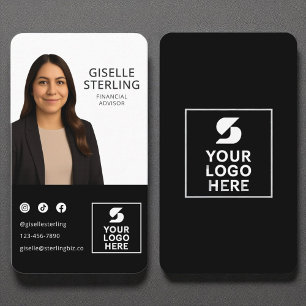 Financieel Adviseur Zwart Wit Foto Logo Portret Visitekaartje