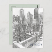 Financieel District Boston Briefkaart (Voorkant / Achterkant)
