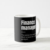 Financieel manager grappige werk definitie koffiemok (Voorkant rechts)