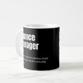 Financieel manager grappige werk definitie koffiemok (Voorkant links)