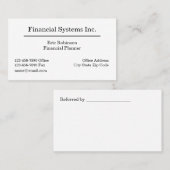 Financieel Planner Professionele Visitekaartjes (Voorkant / Achterkant)