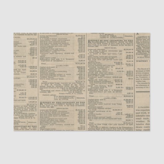  financieel verslag Krant Tissuepapier (Voorkant)