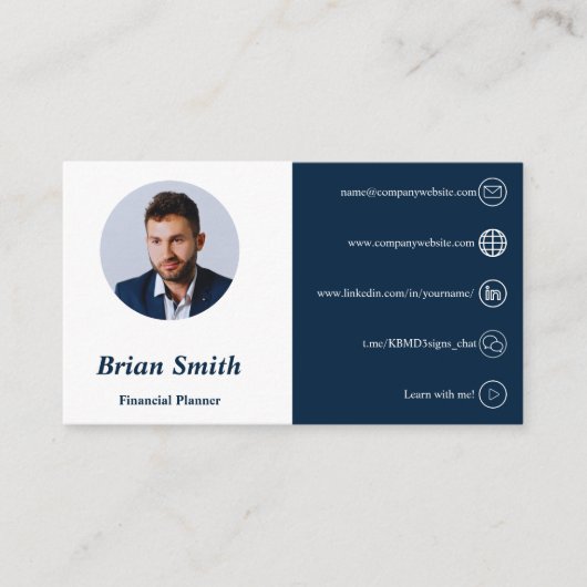 Financieel Visitekaartje: wit en blauw Klantenkaartje (Voorkant)