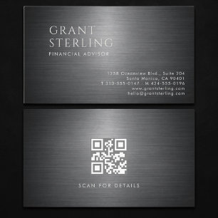 Financiële adviseur Metallic QR-code Visitekaartje