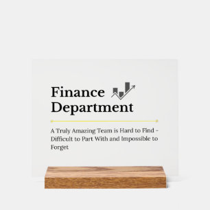 Financiële afdeling  acryl bord