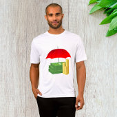 Financiële beveiliging met rode paraplu t-shirt