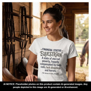 Financiële status Paardrijden grappige ruiter humo T-shirt
