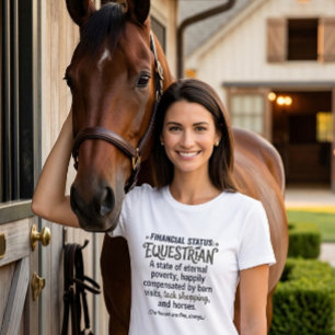 Financiële status Paardrijden grappige ruiter humo T-shirt