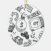 Financiële Symbool Doodle Set Keramisch Ornament (Links)