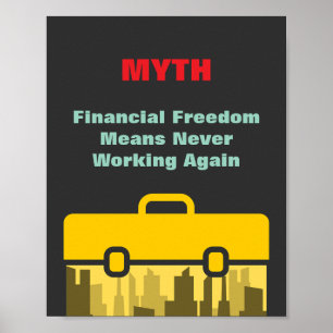 Financiële vrijheid betekent nooit meer werken poster