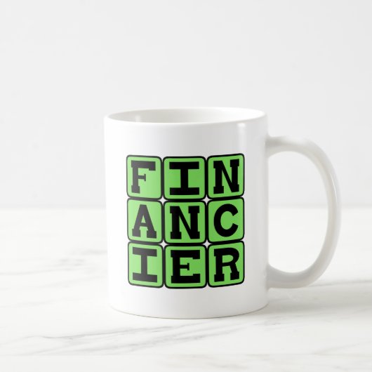 Financier, geldverschaffer koffiemok (Rechts)