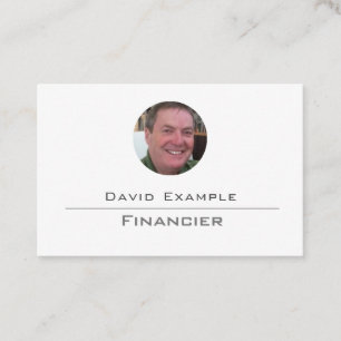 Financier met foto van houder identiteitskaart visitekaartje