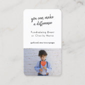 Financiering | Charity Event Donate Now Photo Card Visitekaartje (Voorkant)