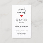 Financiering | Charity Event Donate Now Photo Card Visitekaartje (Achterkant)