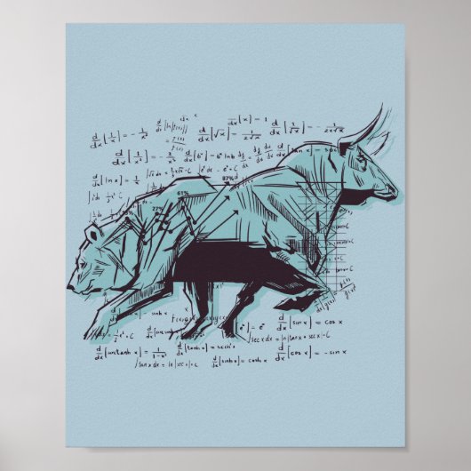 Financiering van aandelenmarktanalyse poster (Voorkant)