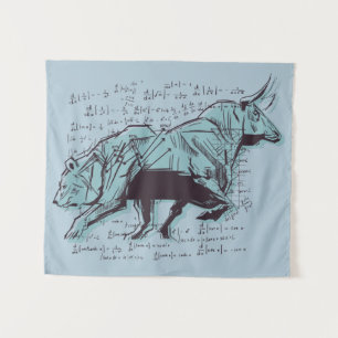 Financiering van aandelenmarktanalyse wandkleed