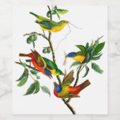 Finch, geschilderd door John James Audubon Wijn Etiket (Enkel label)