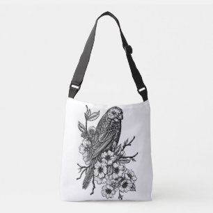Finch op kersenbranche crossbody tas