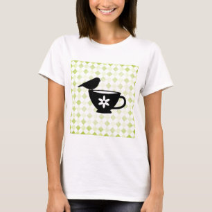 Finch op Teacup Silhouette T-shirt