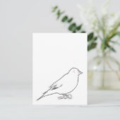 Finch Sketch Briefkaart (Staand voorkant)