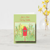 Finches rouges dans la carte de voeux du jardin (Fleur jaune)