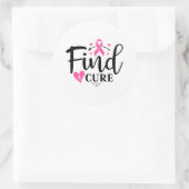 Find A Cure Breast Cancer Awareness Ronde Sticker (Tas)