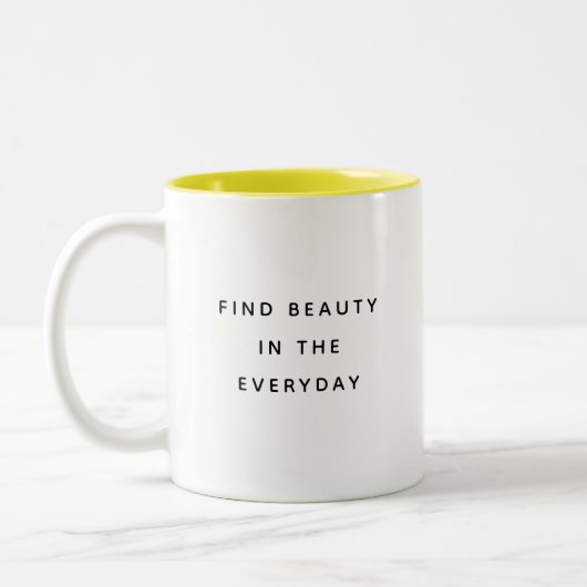 Find Beauty Typography Modern Two-Tone Mug (Gauche)