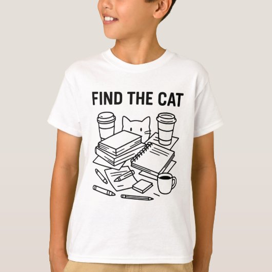 Find The Cat – Optical Cat Puzzle T-shirt (Voorkant)