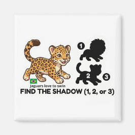 Find The Shadow: Cute Jaguar Brazil Animal Game Magneet