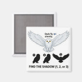 Find the Shadow – Snowy Owl Learning Magnet Magneet (Voorkant / Achterkant)