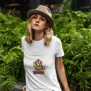 Find The Tunes: Kleurrijke Cartoon Aap T-shirt
