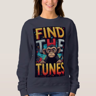 Find The Tunes: Kleurrijke Cartoon Aap Trui