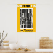 Find Your Passion Art Print Yellow & Black (Keuken)