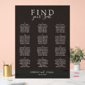 Find Your Seat! Elegant Black Transparent Wedding (Mariage)