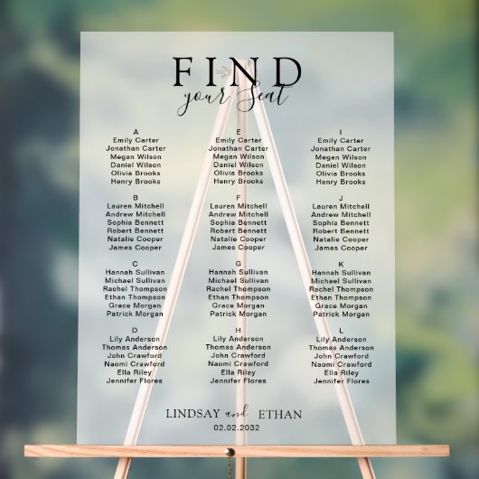 Find Your Seat! Elegant White Transparent Wedding (Neutre)