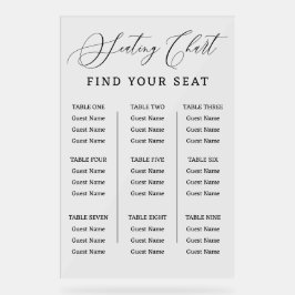 Find Your Seat Wedding Seating Chart Sign Acryl Bord