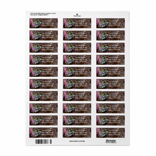 Fine Abstract Cool Cute Girly Retro Mode Etiket (Full Sheet)