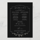 Fine Art Black Floral Kalligrafie Programma (Achterkant)