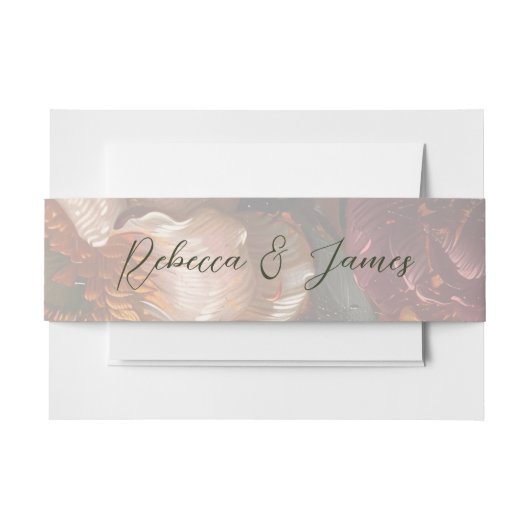 Fine Art Bloem Schilderen Kalligrafie Bruiloft Uitnodigingen Wikkel (Voorkant Voorbeeld)