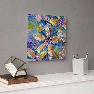 Fine Art Bloemen Mozaïek  Klok