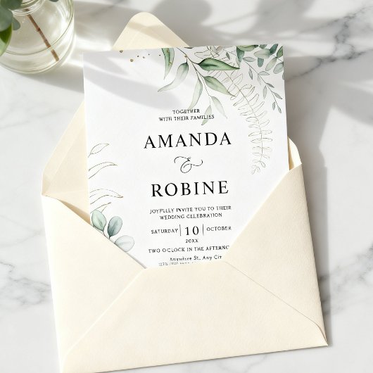 Fine Art Botanical Wedding Invitation