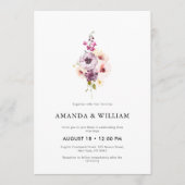 Fine Art Floral Wedding Invitation Template Kaart (Voorkant)