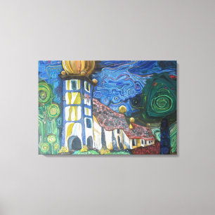Fine art inspired by Hundertwasser Canvas Afdruk