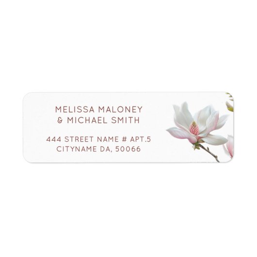 Fine Art Magnolia Flowers |  Wedding Etiket (Voorkant)