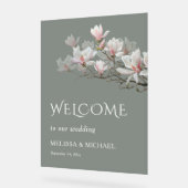 Fine Art Magnolia Transparent Wedding Welcome (Angle)