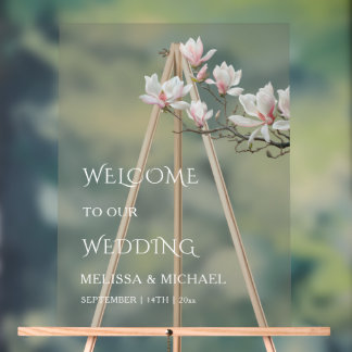 Fine Art Magnolia Transparent Wedding Welcome