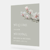 Fine Art Magnolia Transparent Wedding Welcome (Angle)