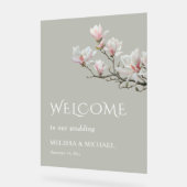 Fine Art Magnolia Transparent Wedding Welcome (Angle)