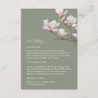 Fine Art Magnolia Wedding Enclosure Card Informatiekaartje